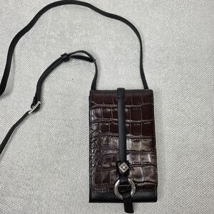 Brighton 🌏 Croc Embossed Leather Phone Case Crossbody Bag